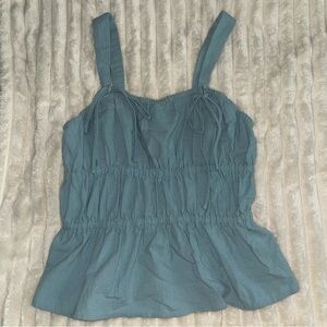 Women's Universal Thread Sleeveless Peplum Tank Top with Tiered Ruching • XS